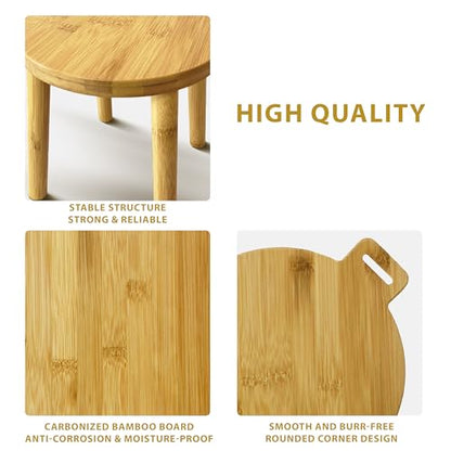 9.8 in Small Wooden Stool, Non-Slip Small Round Stool, Portable and Sturdy, Suitable for Footstools in Bedroom, Bathroom, Kitchen (S) - style: A