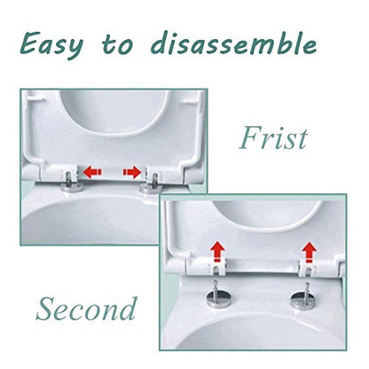 Quick-Release Hinges Round-front Toilet Seat in White