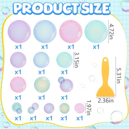 Fullhawl 15 Pcs Bubble Non Slip Bathtub Stickers Colorful Bubble Anti Slip Shower Stickers Shower Floor Nonslip Sticker Applique Adhesive Decals with Scraper for Bathtub Bathroom Floor - style: Bubble