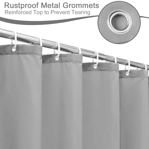 AooHome Extra Long Shower Curtain 72 Width x 78 Height Inch, Fabric Shower Curtain Liner for Hotel with Hooks, Water Repellent, Light Grey - color: Light Grey, size: 72"W x 78"L (Pack of 1)