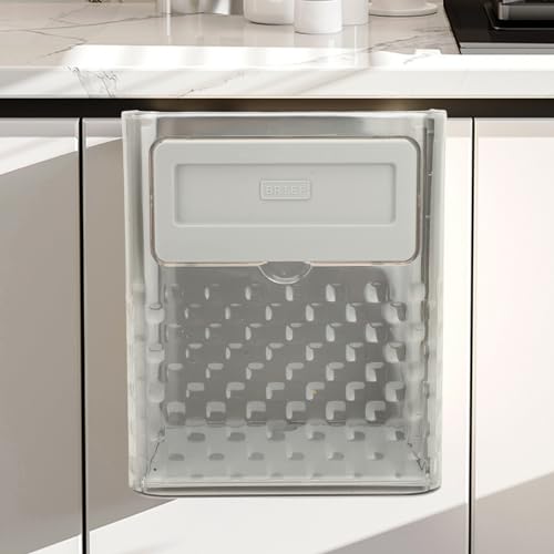 Kitchen Trash Can, 2.4 Gallons Foldable Hanging Garbage Bin, Multifunctional Wall Mounted Small Trash Can - Plastic Collapsible Waste Bin with Lid for RV Office Bathroom Office