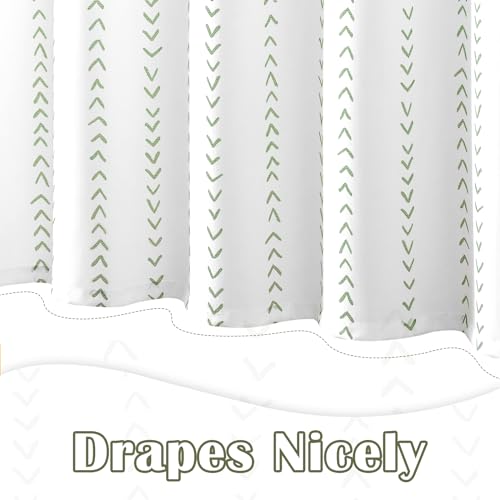 jinchan Green and White Boho Shower Curtain Herringbone Zig Zag Waterproof Fabric Bohemian Modern Farmhouse Arrow Geometric Shower Curtains for Bathroom with 12 Hooks 70x72 Inches - color: Boho Chevron Green, size: 70"W x 72"L (Pack of 1)