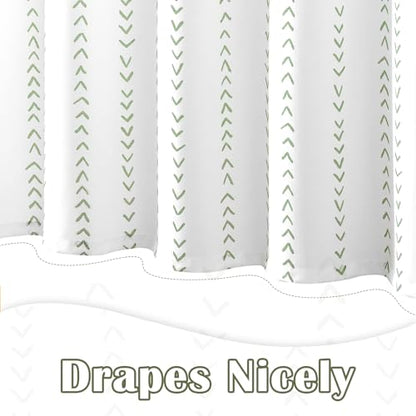 jinchan Green and White Boho Shower Curtain Herringbone Zig Zag Waterproof Fabric Bohemian Modern Farmhouse Arrow Geometric Shower Curtains for Bathroom with 12 Hooks 70x72 Inches - color: Boho Chevron Green, size: 70"W x 72"L (Pack of 1)