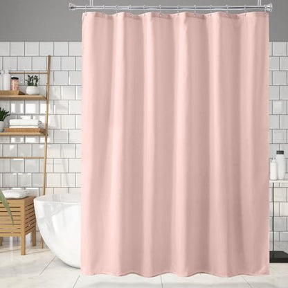 Blush Pink Shower Liner Cloth Waterproof, Soft Blush Pink Shower Curtain Liner Fabric with Weighted Stones, Washable Shower Curtain and Liner 2-in-1, 12 Grommet Holes, 72 x 72 Inches - color: Blush Pink, size: 72"W x 72"L (Pack of 1)