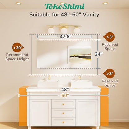 48x24 Frameless Bathroom Mirror, Vanity Bathroom Mirror for Wall Shatterproof Modern Rectangle Mirrors for Bedroom, Living Room, Entryway, Home Gym, Entryway - size: 24"L x 48"W, style: Frameless
