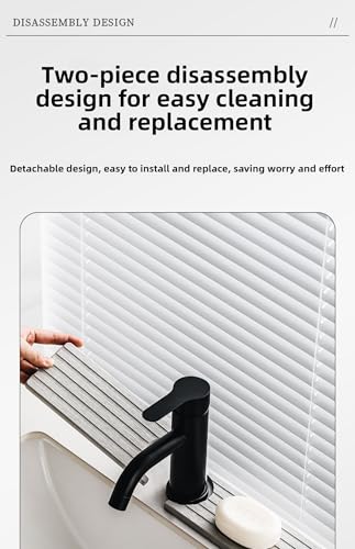 Bathroom Sink Drying Pad with Water Faucet Holder, Quick-Dry Diatomite Mat, Kitchen Counter Organizer (,White) - color: ,White