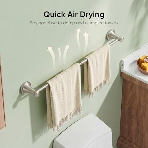 Towel Racks for Bathroom Wall Mounted Bath Towel Bar Brushed Nickel | Adjustable 16-26 In, Wall Mounted Towel Holder, Stainless Steel, Rustproof, Towel Bar Rod Hanger Hardware Accessories Hotel - color: Brushed Nickel