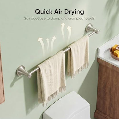 Towel Racks for Bathroom Wall Mounted Bath Towel Bar Brushed Nickel | Adjustable 16-26 In, Wall Mounted Towel Holder, Stainless Steel, Rustproof, Towel Bar Rod Hanger Hardware Accessories Hotel - color: Brushed Nickel
