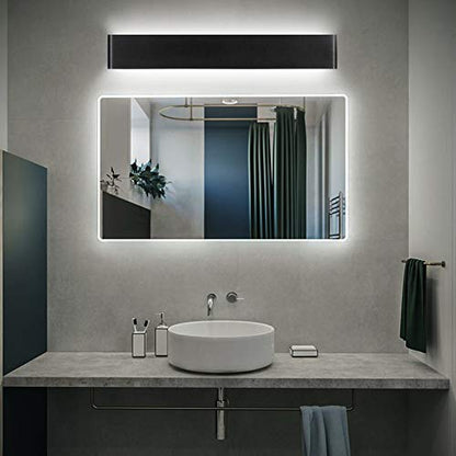 Ralbay LED Modern Bathroom Vanity Light 43.3"/35W Up and Down Matte Black LED Vanity Light for Bathroom Wall Light Fixtures - color: Black-Natural White, size: 43.3 inch