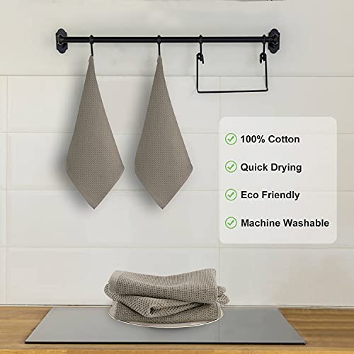 joybest Cotton Kitchen Towels, 4-Pack Waffle Weave Ultra Soft Absorbent Dish Towels Quick Drying Dish Cloths, 18 in x 28 in, Coffee - color: Coffee, size: 18 in x 28 in