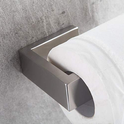 Fapully Four Piece Bathroom Accessories Set Stainless Steel Brushed Nickel | Wall Mounted,Towel Bar Set - color: Brushed Nickel, style: 4 Piece