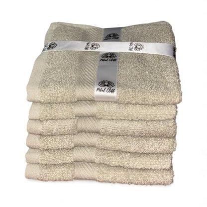 Super Soft 570 GSM Luxury Cotton Face Towel/Washcloths Set of 6, 100% Cotton Zero Twist Ring-Spun Heavyweight, Super Absorbent Wash Cloths – Designed for Exfoliation, Comfort, and Durability. - color: Almond