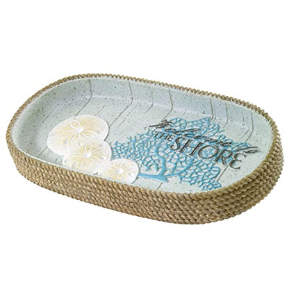 Avanti Linens - Vanity Tray, Guest Bathroom Essentials, Coastal Inspired Home Decor (Beachcomber Collection) - size: Vanity Tray