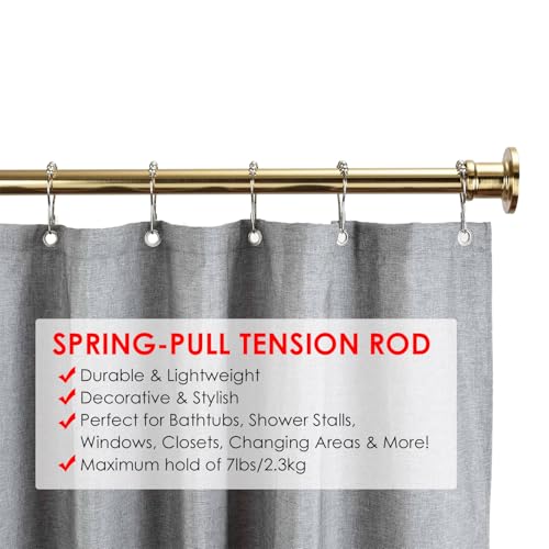 Cameo Adjustable Shower Curtain Rod 42” -72”, Spring tension Stainless Steel Telescoping Rod, Heavy Duty, Rust Resistant, No tools Needed