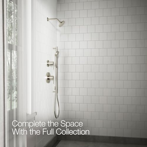 KOHLER K-33641-H-BN Elate® Single-Function Showerhead, 1.5 GPM, Efficient Water Flow, Durable Construction Shower Head, Simple Setup, Vibrant Brushed Nickel - color: Vibrant Brushed Nickel, size: 1.5 GPM