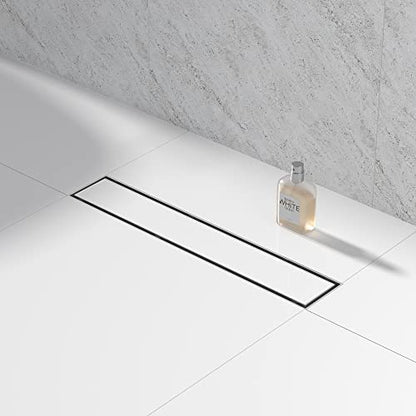 Linear Shower Drain, 304 Stainless Steel Floor Drain 18" | with Tiled Insert Grate & Hair Strainer, Bathroom 2-in-1 Tiled in Drain, CUPC Certified - color: Brushed, size: 18''