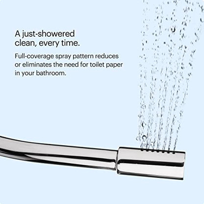 Brondell SMB-15 Side Mounted Manual Bidet Attachment for Toilet Seats with Adjustable Sprayer and Water Pressure, Thin Profile, Chrome (Ambient Temperature)