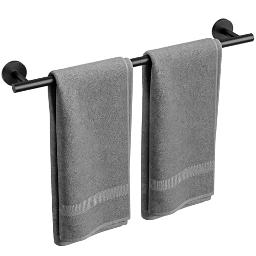 Matte Black Towel Bar, 24 Inch Bathroom Towel Rack | (Total Length 26-Inch), Towel Holder Wall Mounted, Thicken SUS304 Stainless Steel Towel Rod Modern Home Decor - color: Matte Black, size: 26 Inch