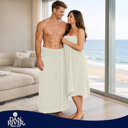 DAN RIVER Pack of 1 Bath Sheet 40x80 Inches, Extra Large Quick Dry Bath Towels, Hotel Collection Towels for Adults - Ivory - color: Ivory