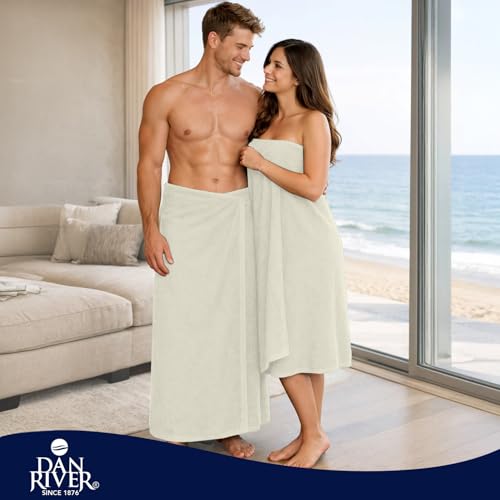 DAN RIVER Pack of 1 Bath Sheet 40x80 Inches, Extra Large Quick Dry Bath Towels, Hotel Collection Towels for Adults - Ivory - color: Ivory