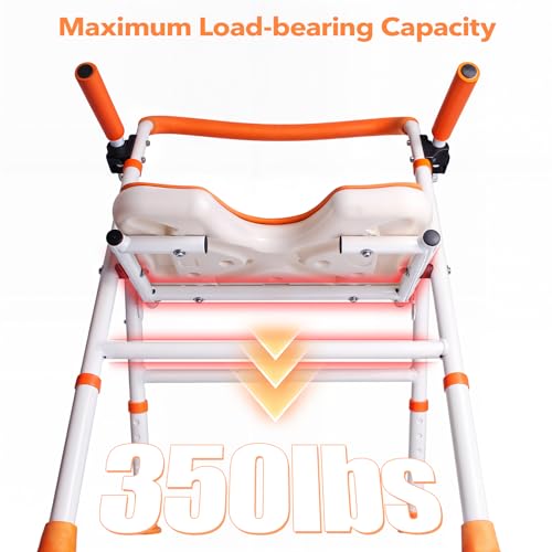 Foldable Shower Chair, Folding Bath Shower Seat for Inside Shower | Minimalist Shower Chair with Arms and Back, Height Adjustable, Portable Safety Bath Chairs for Elderly, Seniors, Disabled