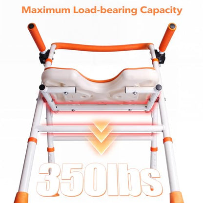 Foldable Shower Chair, Folding Bath Shower Seat for Inside Shower | Minimalist Shower Chair with Arms and Back, Height Adjustable, Portable Safety Bath Chairs for Elderly, Seniors, Disabled