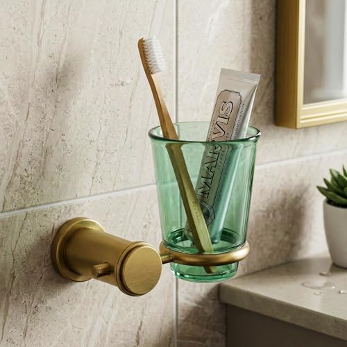 ECKOREA® Hair Line Bronze Tumbler Holder ECK-300C-BZ, Tumbler Included, Durable Zinc Alloy, Wall-Mounted, Screw-in - size: ECK-300C-BZ