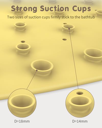 Safe Bath Solution, Bathtub Mat Non Slip for Babies, Toddlers, Kids & Pets, Natural Rubber BPA-Free Low Odor Safer Than PVC, Machine Washable, Suitable for Bathroom, Garden, and Hotel Tubs, Yellow - color: Yellow
