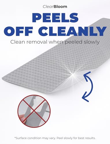 XXL Anti Slip Shower Stickers 12 PCS, Non-Slip Bath Tub Strips, Gray | Improves Grip and Traction on Wet Floors | Safety Option for Seniors & Adults | Peel-and-Stick Install, Scraper Tool Included - color: Gray