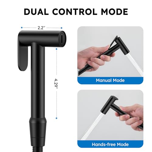 Arofa Built-in Hot and Cold Bidet Sprayer, Warm Water Bidet, Matte Black | Wall-Mounted Design, Dual Control Modes, Leak-Free Bidet Hose, Feminine/Baby/Pet Wash, Cloth Clean & Rinse, Stainless Steel - color: Black, size: Built-in Hot & Cold Water Modes-Ro