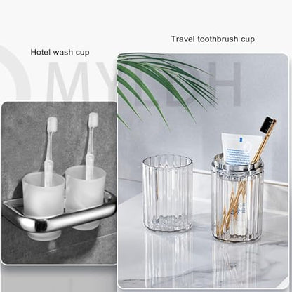 Large Toothbrush Travel Case 2 in 1 Toothbrush Holder and Rinse Cup | Dustproof Cover, Thickened, Premium PET Material, BPA-free, Large capacity, Perfect for Travel, Cruises, Hotels, Stay Over - color: Clear