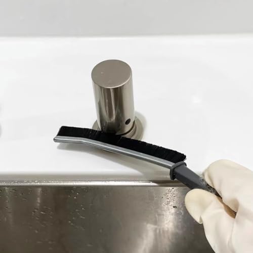 17pcs Crevice Cleaning Brush Set, Bristle Corner Cleaning Brush Set Household Use for Kitchen, Bathroom, Corner, Grout, Sink, Cup(Black)