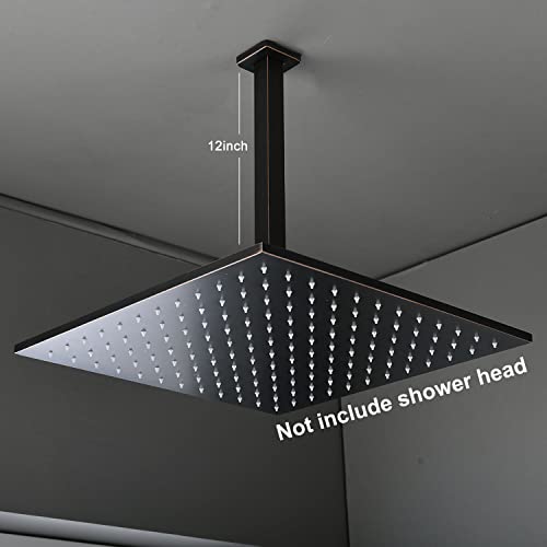 Brass Shower Arm with Flange, ENGA Oil Rubbed Bronze 12 Inch Ceiling Mount Shower Head Extension - color: Oil Rubbed Bronze, style: 12 Inch