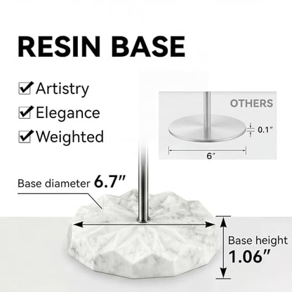 ROLABAM Toilet Paper Holder Stand with Extra Heavy Resin Base, Matte Black Free Standing Tissue Holder, No Tipping Design Fits Mega Rolls, Rustproof Metal Stand for Modern Bathroom - color: 012-matte Black