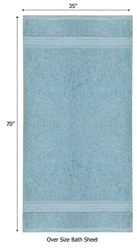 COTTON CRAFT Ultra Soft Bath Sheet - 2 Pack 100% Ringspun Cotton Towels | Oversized 35x70 inches Light Blue Bath Sheet - Absorbent 580 GSM Quick Dry Everyday Luxurious Hotel Quality Bathroom Towels - color: Light Blue, size: 2 Pack Bath Sheet