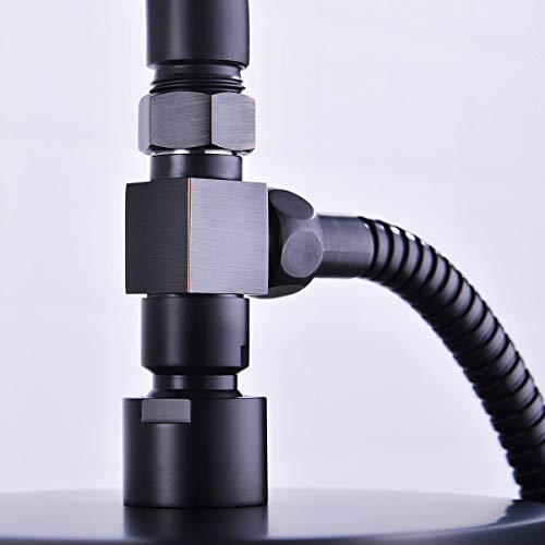 1/2" Brass Bronze 3 Way Diverter, Hose Fitting Tee, T Shape Adapter Connector for Angle Valve Hose, Bath Shower Arm, Toilet Bidet Sprayer Faucet, Oil Rubbed Bronze Finished - color: Bronze