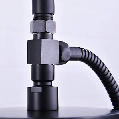 1/2" Brass Bronze 3 Way Diverter, Hose Fitting Tee, T Shape Adapter Connector for Angle Valve Hose, Bath Shower Arm, Toilet Bidet Sprayer Faucet, Oil Rubbed Bronze Finished - color: Bronze
