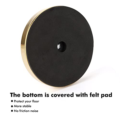 Toilet Paper Holder Gold, Freestanding Toilet Paper Holder Stand with Reserve for 4 Spare Rolls, Sturdy Base, Toilet Tissue Paper Roll Storage Shelf (Stainless Steel Base, Gold)