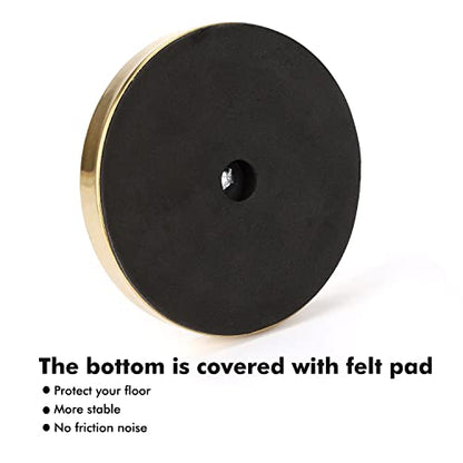Toilet Paper Holder Gold, Freestanding Toilet Paper Holder Stand with Reserve for 4 Spare Rolls, Sturdy Base, Toilet Tissue Paper Roll Storage Shelf (Stainless Steel Base, Gold)