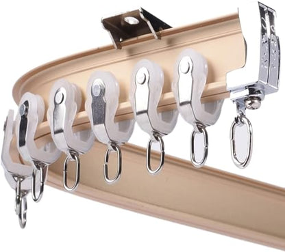 Window Curtain Track, Heavy Duty Curved Curtain Rod Room Divider for Living Room, Bedroom, Shower Fittings(Ceiling Mount,2.5m/8.2ft) - color: Ceiling Mount, size: 2.5m/8.2ft
