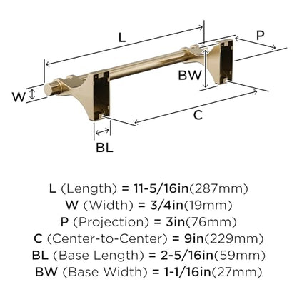 Amerock Davenport Golden Champagne 9 inch (229 mm) Center-to-Center Towel Bar, BH36055BBZ - color: Golden Champagne, size: 9 Inch (229 mm)