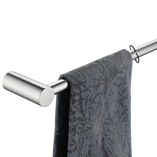 JQK Towel Bar Chrome, 18.5 Inch 304 Stainless Steel Thicken 0.8mm 2 Pieces Towel Rack Bathroom Wall Mount, Useable Length 16 Inch, TB610L16-CH - color: Polished Steel, size: 16.5 Inch