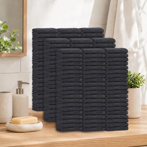 100% Cotton Washcloths 12x12 Inches, 600 GSM, Soft & Absorbent, Durable, Set of 200, Gray - color: Grey, size: Washcloth Set of 200