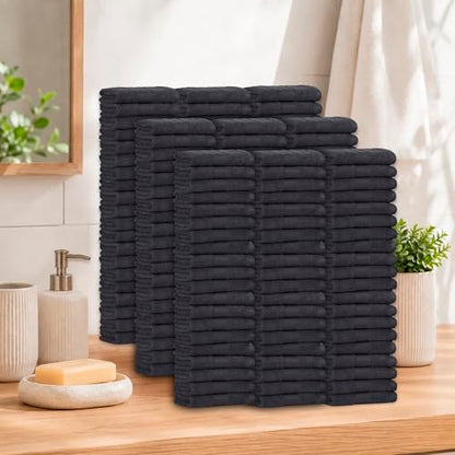100% Cotton Washcloths 12x12 Inches, 600 GSM, Soft & Absorbent, Durable, Set of 200, Gray - color: Grey, size: Washcloth Set of 200