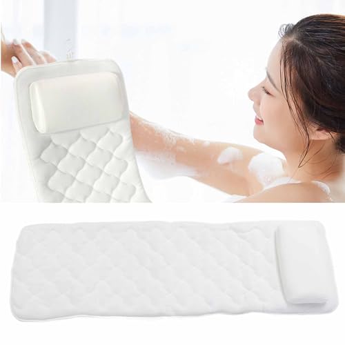 Full Body Bathtub Pillow, Soft Comfortable Bath Pillow Mat with Neck Back Support, 3D Air Mesh Full Body Bath Cushion with Non Slip Suction Cups for Home Hotel Spa Tubs
