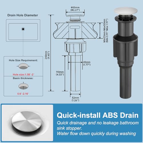 RUMOSE Tall Bathroom Faucet Vessel Sink Faucet with Drain, Brushed Nickel | Modern Single Handle One Hole Bathroom Faucet Waterfall Rv Lavatory Vanity Faucet Mixer Tap, Pop Up Drain, Stainless Steel - color: Brushed Nickel