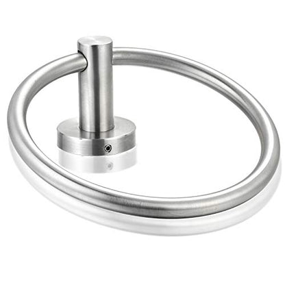 Bahroom Towel Ring Stainless Steel SUS 304,Circle Hand Towel Holder,Matte Round Towel Holder Wall Mount Towel Rack Silver - color: Towel Holder