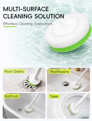 Disposable Toilet Bowl Cleaner Wand System with Green Refill Heads, Wall Mount Toilet Brush and Holder Set for Bathroom Cleaning (Toilet Brush + 48 Refills)