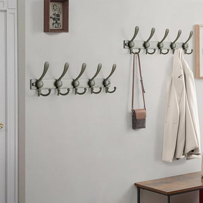 Coat Rack Wall Mount, Heavy Duty 12-Gauge Base vs Flimsy 1mm, Double-Thick Solid Anti-Snap Hooks, 16” Stud-Mount, Stainless Steel Hanger for Clothes Hat Entryway Closet Mudroom, Grey - color: Gray, size: L=17" (1pcs)