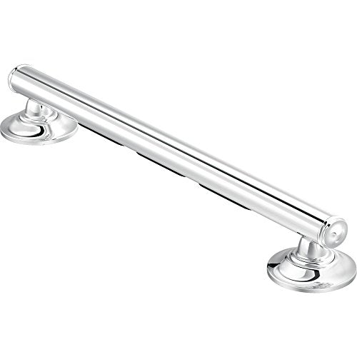 Moen LR8724D1GCH Bathroom Safety 24-Inch Designer Bathroom Grab Bar with Curled Grip, Stainless - color: Chrome
